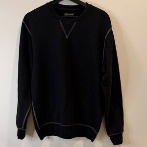 Goodlife Black Crewneck Sweatshirt with Gray Contrast Stitching